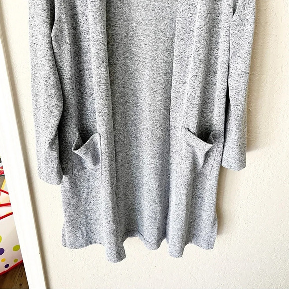 Clara Sun Woo Cardigan Women's Small Longline Heather Gray Open Front Cozy - Picture 4 of 9